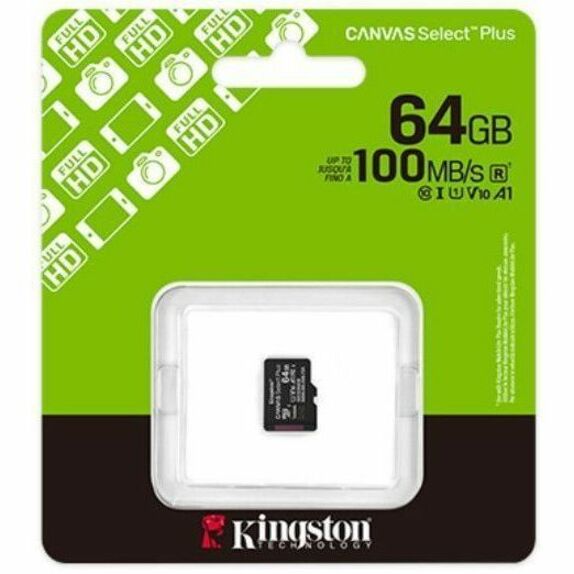 64GB MICSDXC CANVAS SELECT PLUS GEN3 100R A1 SINGLE PACK W/O ADP