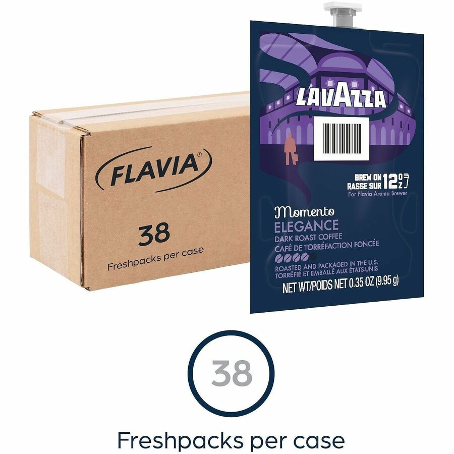 Flavia Freshpack Momento Series Freshpack Coffee - Compatible with Flavia Aroma - Medium/Dark - Freshpack - Decaffeinated - 38 / Carton