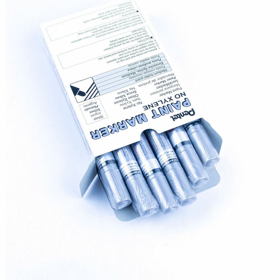 Pentel Paint Marker, Medium Point, Bullet Tip, Silver Ink