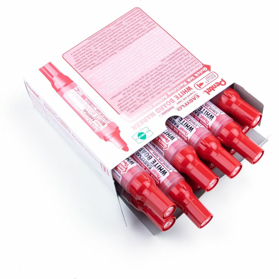 Pentel Easyflo White Board Marker, Bullet Point, (6.0mm) Red Ink