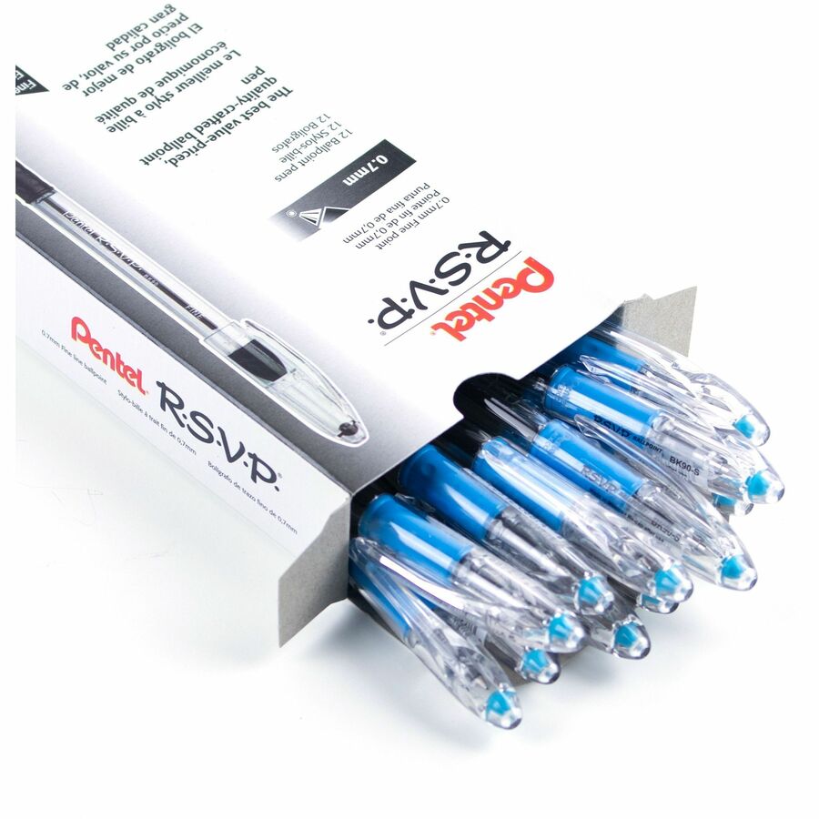 Pentel R.S.V.P. Ballpoint Pen, (0.7mm), Sky Blue Ink