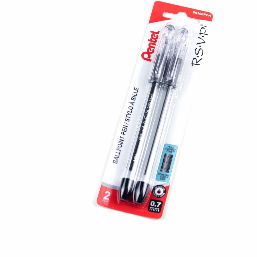 Pentel R.S.V.P. Ballpoint Pen, (0.7mm), Black Ink, 2PC Pack