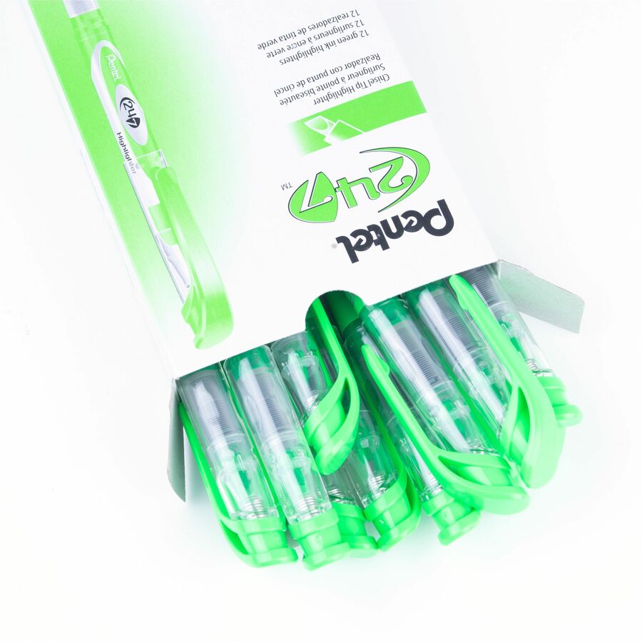 Pentel 24/7 Liquid Highlighter, Chisel Tip, Light Green Ink