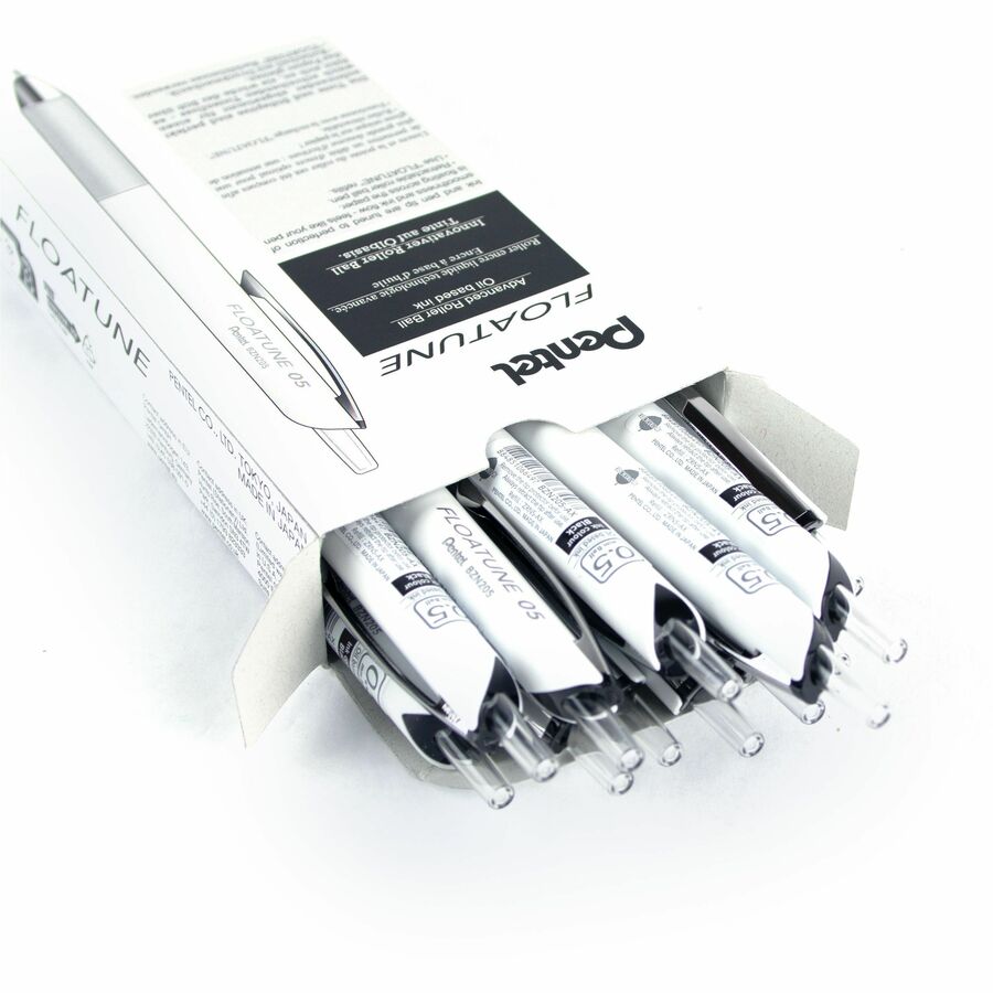 Pentel Floatune, Retractable Advanced Rollerball Pen, 0.5mm Tip, Black Ink
