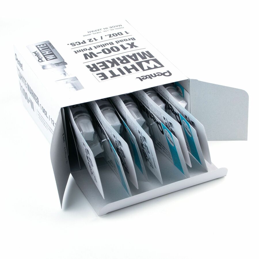 Pentel White Permanent Marker, Broad Point (6.6mm)