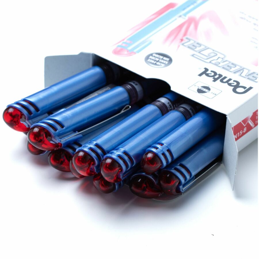 Pentel EnerGel Liquid Gel Pen, (0.5mm) Needle Tip, Red Ink