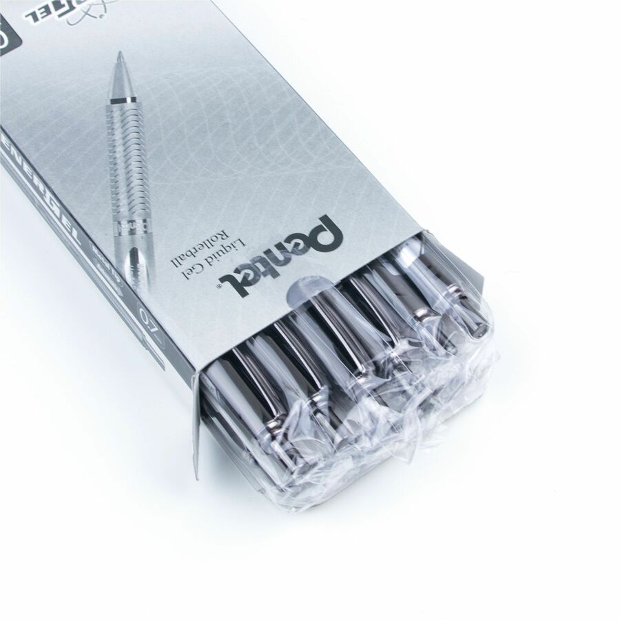 Pentel EnerGel Alloy Retractable Premium Liquid Gel Pen, (0.7mm) Brown Barrel, Black Ink