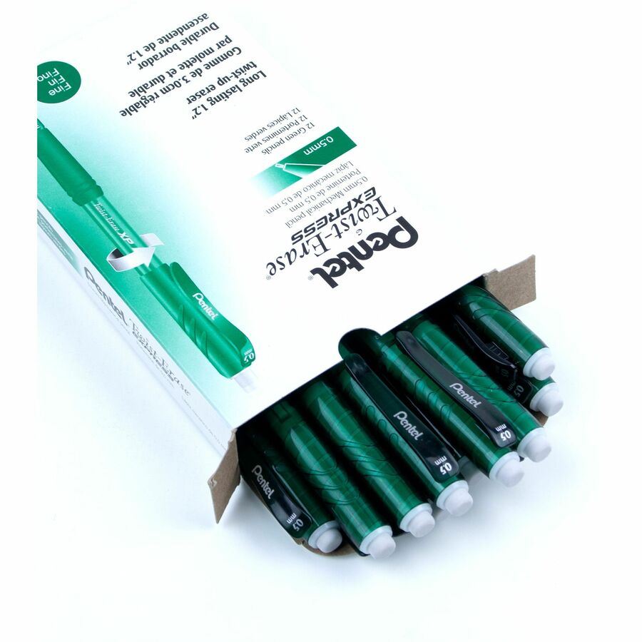 Pentel Twist-Erase Express Mechanical Pencil (0.5mm) Green Barrel