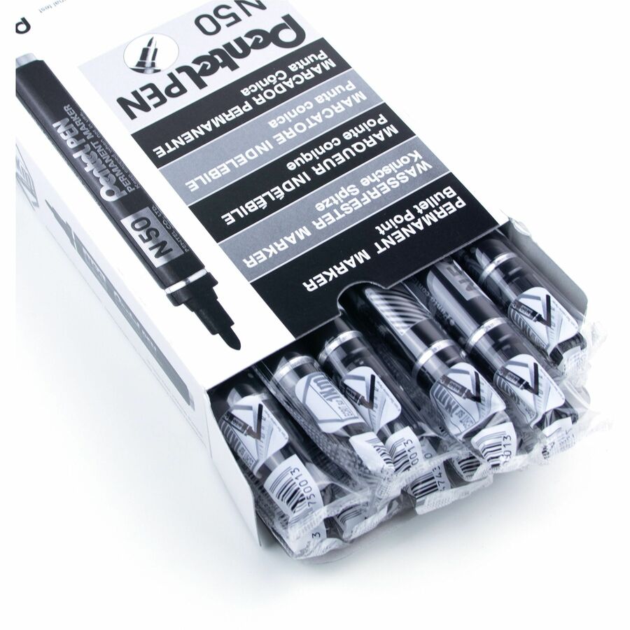 Pentel Pen Permanent Marker, Bullet Tip, Black Ink