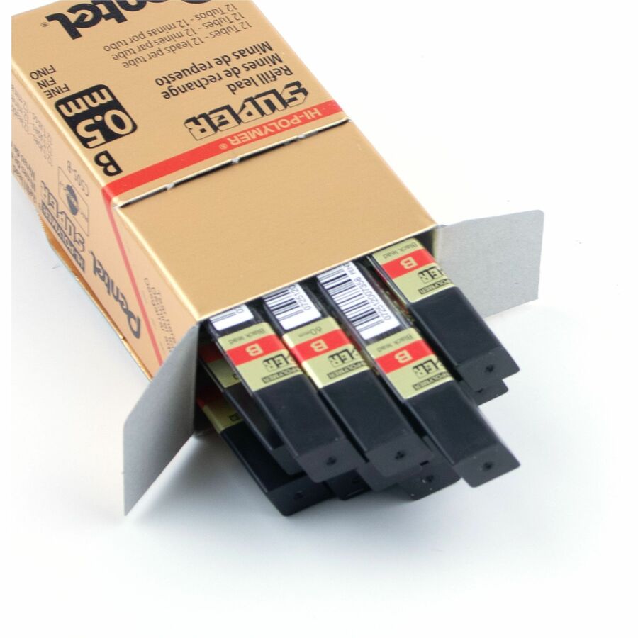 Pentel Hi-Polymer Super Lead Refill (0.5mm), B, 12 Leads per Tube