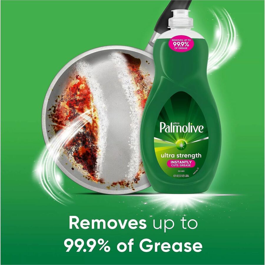 Palmolive Ultra Liquid Dish Soap - For Dish, Pot, Pan - Liquid - 20 fl oz (0.6 quart) - Recommended For: Grease Remover, Dried-on Food Remover - Soft - Clear - 9 / Carton
