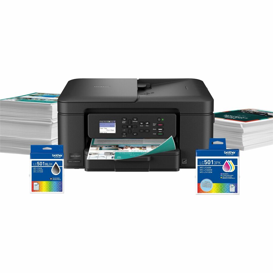 Brother Work Smart MFC-J1360DW Wired & Wireless Inkjet Multifunction Printer - Color - Black
