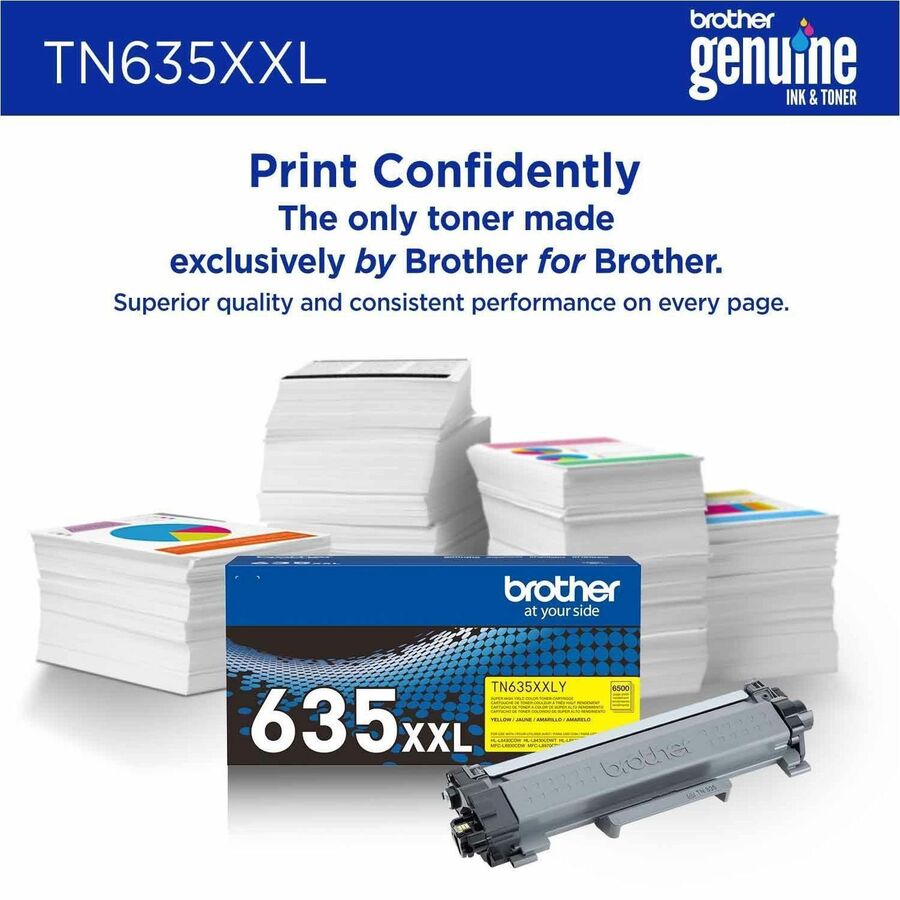 Brother TN635XXLY Original Super High Yield Laser Toner Cartridge - Yellow Pack - 6,500 pages