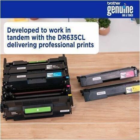 Brother TN635Y Original Standard Yield Laser Toner Cartridge - Yellow - 1 Pack - 1800 Pages