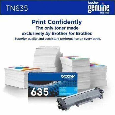 Brother TN635C Original Standard Yield Laser Toner Cartridge - Cyan - 1 Pack - 1,800 pages