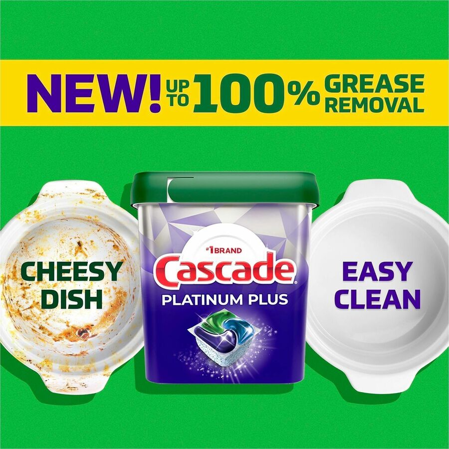 Cascade Platinum Plus ActionPacs - For Multipurpose - Fresh Scent - Recommended For: Residue Remover, Dried-on Food Remover, Grease Remover, Food Remover - Enzyme Activated - Purple - 47 / Pack