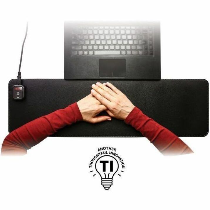 Victor Heetz Small Heated Desk Pad - 27.6" Width - Faux Leather - Black