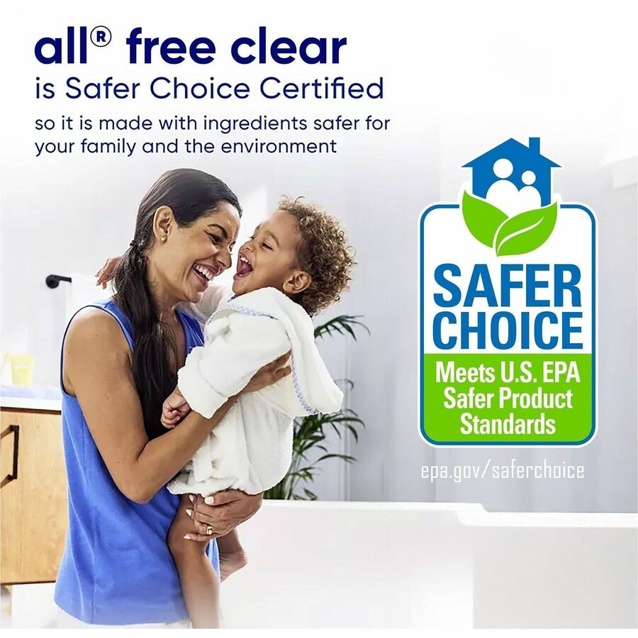 all Free Clear Liquid Laundry Detergent - For Washing Machine, Laundry - Liquid - 118 fl oz (3.7 quart) - 94 Loads - Recommended For: Allergen Remover, Pet Dander Remover, Pollen Remover, Stain Remover, Microbe Remover, Dirt Remover - Skin-friendly, Hypoa