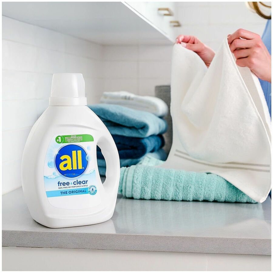 all Free Clear Liquid Laundry Detergent - For Washing Machine, Laundry - Liquid - 118 fl oz (3.7 quart) - 94 Loads - Recommended For: Allergen Remover, Pet Dander Remover, Pollen Remover, Stain Remover, Microbe Remover, Dirt Remover - Skin-friendly, Hypoa