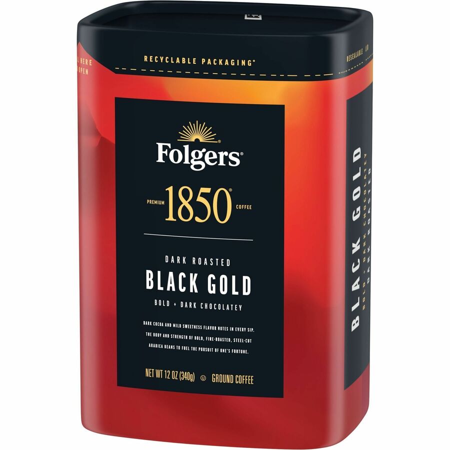 Folgers® Ground 1850 Black Gold Dark Roast Ground Coffee - Dark - Ground - Black Gold - 6 / Carton