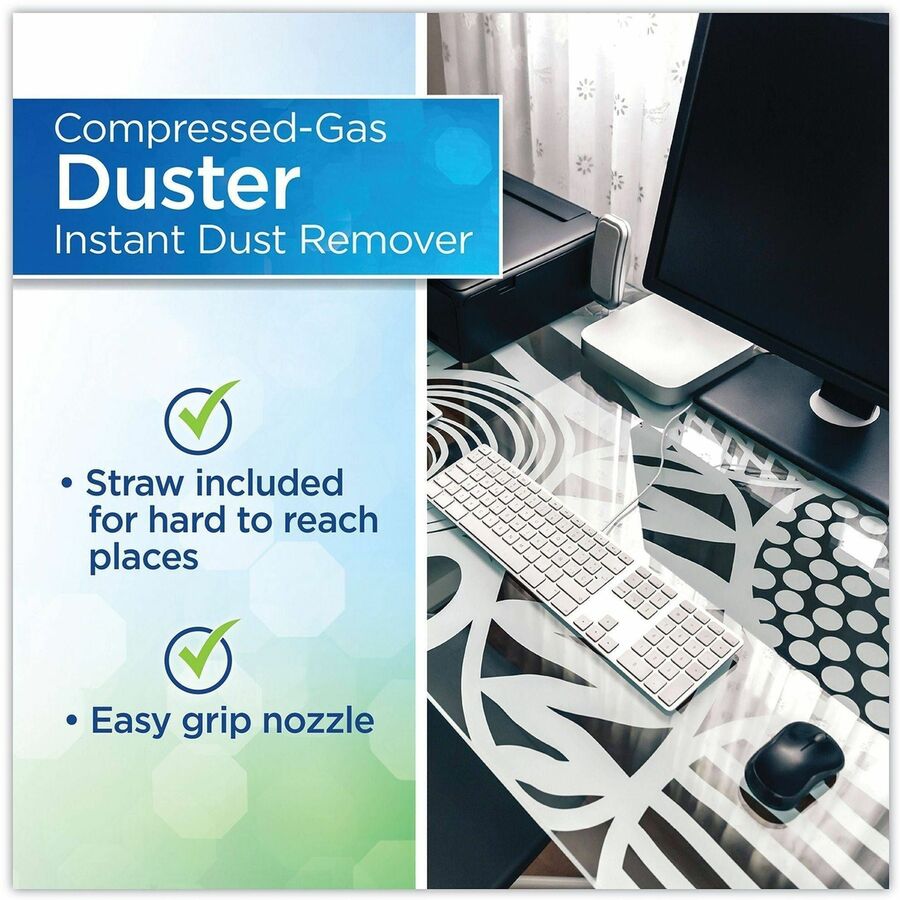 Dust-Off Compressed-Gas Duster - For Office, Keyboard, CPU, Notebook, Desk, Home, Window - 1 Each