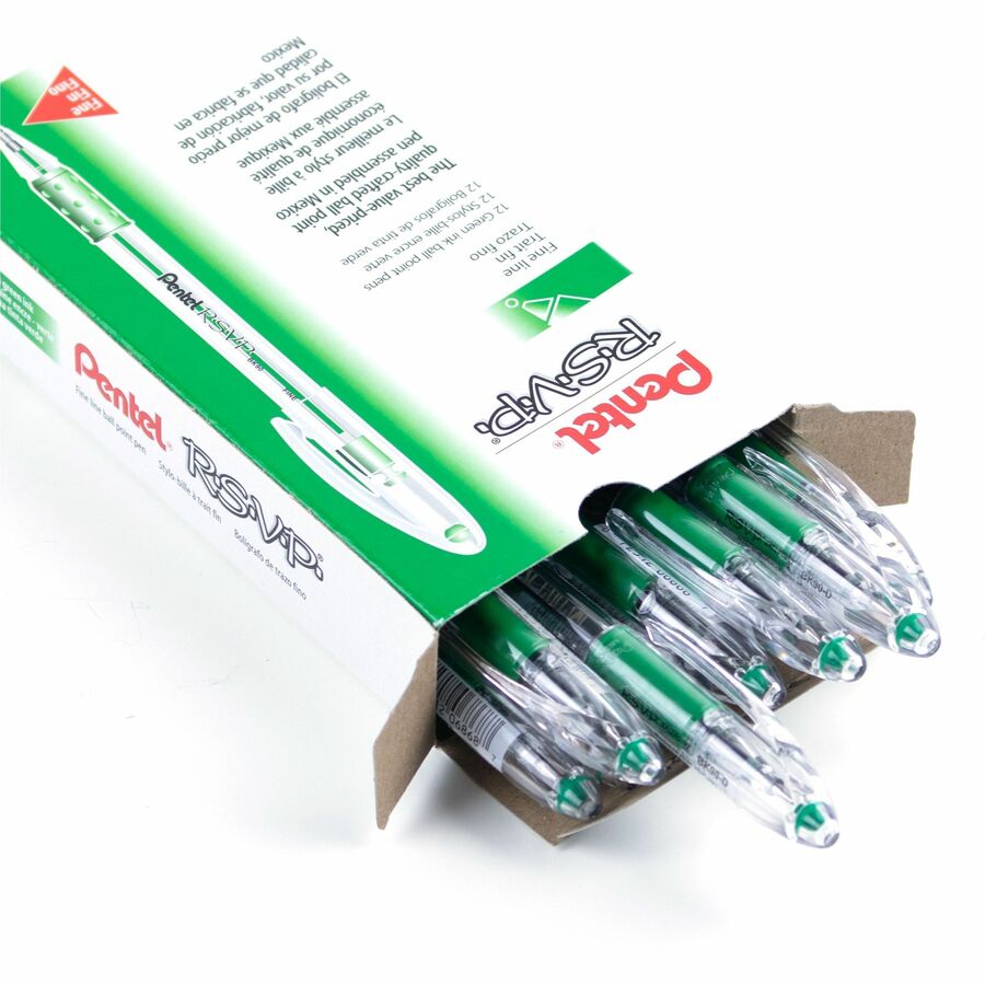 Pentel R.S.V.P. Ballpoint Pen, (0.7mm), Green Ink