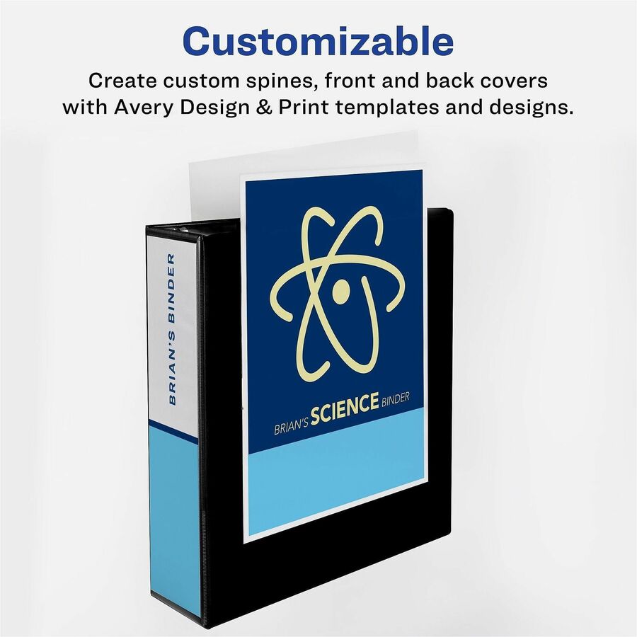 Avery® One Touch Heavy-Duty View Binder - 1" Binder Capacity - 275 Sheet Capacity - 1 2/5" Spine Width - 1" Ring - Fastener: D-Ring - Pocket: 4, Internal - Linen pattern - Red - Recycled - One Touch Ring, Heavy Duty, Long Lasting, Tear Resistant, Spli