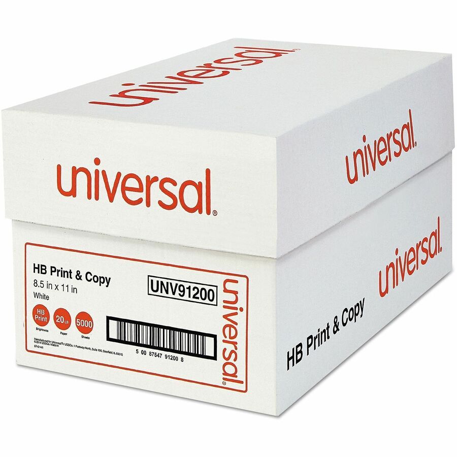 Image of Universal High-Bright Multi-Purpose Paper - Letter - 8 1/2" x 11" - 20 lb Basis Weight - Smooth - High Brightness, Printable - White - 500 Sheets per Ream - 10 Ream/Carton - 40 / Pallet