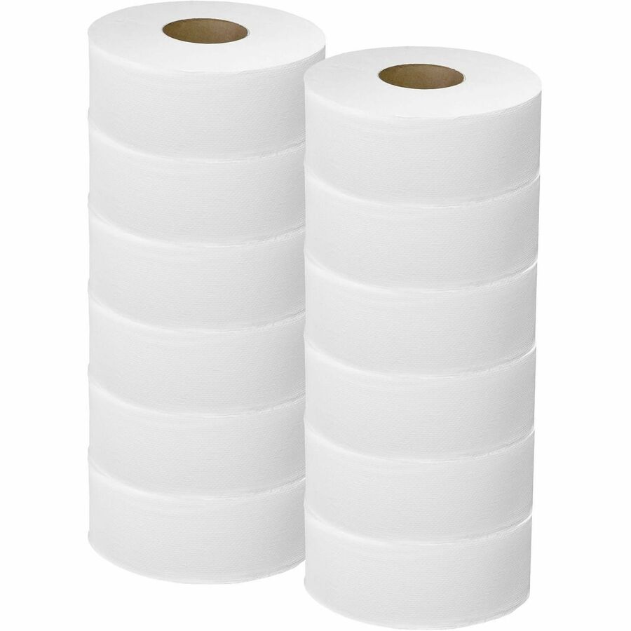 Genuine Joe Jumbo 2-Ply Bathroom Tissue - 2 Ply - 37.20" Width x 1000 ft Length - White - 1 Carton - Kennedy Office