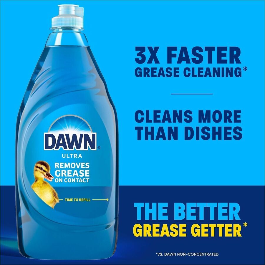 Dawn Dish Soap - For Multipurpose - Liquid - 38 fl oz (1.2 quart) - Apple Blossom Scent - Recommended For: Grease Remover, Stain Remover - Versatile, Freshen - Green - 8 / Carton