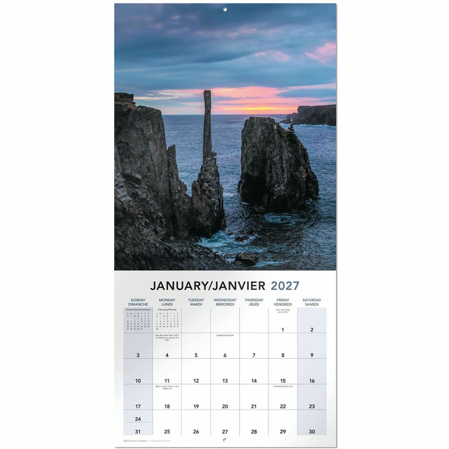 Calendrier mural Mead&reg; 2027 de 16 mois, Paysages canadiens