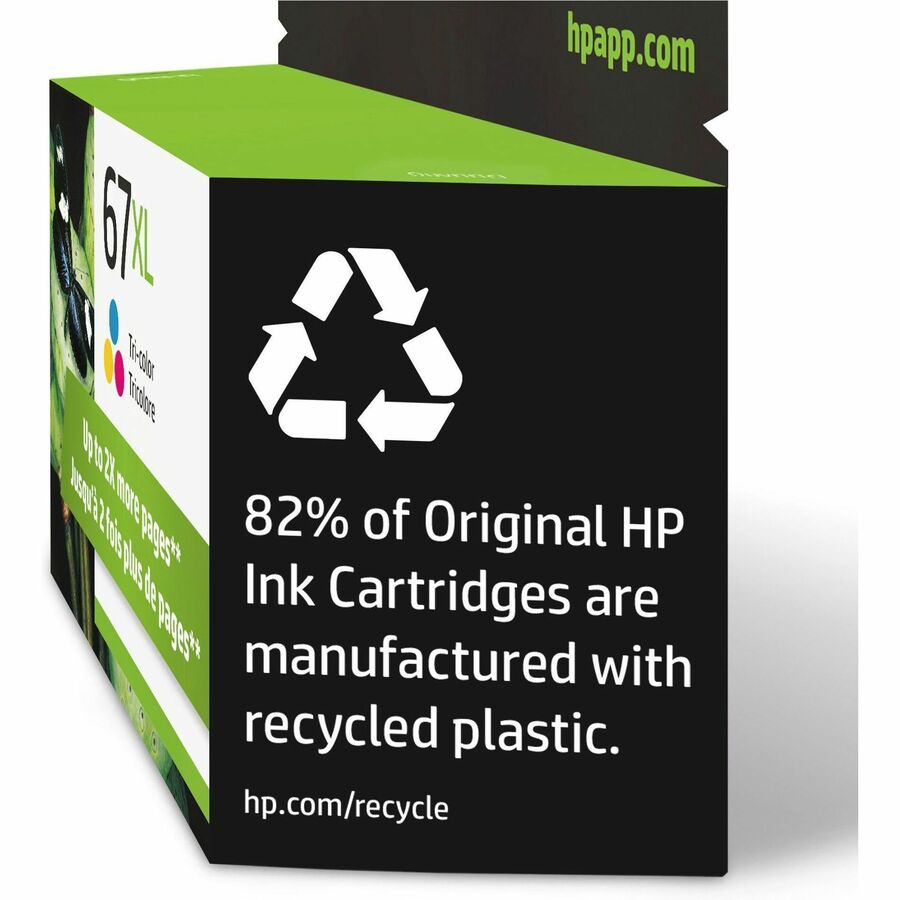 Picture of 67 Original High Yield Tri-color Ink Cartridge, Cyan/Magenta/Yellow, 200 Page Yield, Inkjet, 1 EA