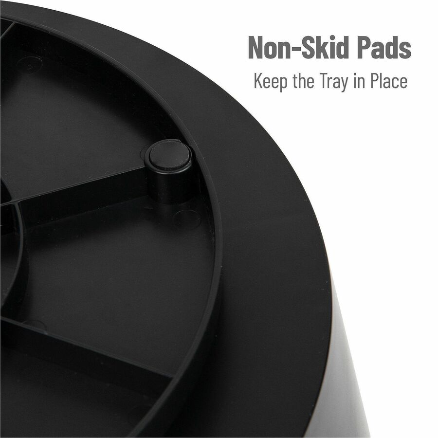 Mind Reader 4-Compartment Snack Carousel Organizer - 4 Compartment(s) - Rotate, Lightweight - Black