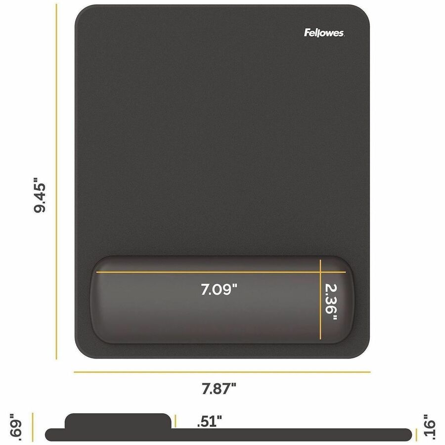 Picture of Fellowes Breyta Mousepad Wrist Rest - Black