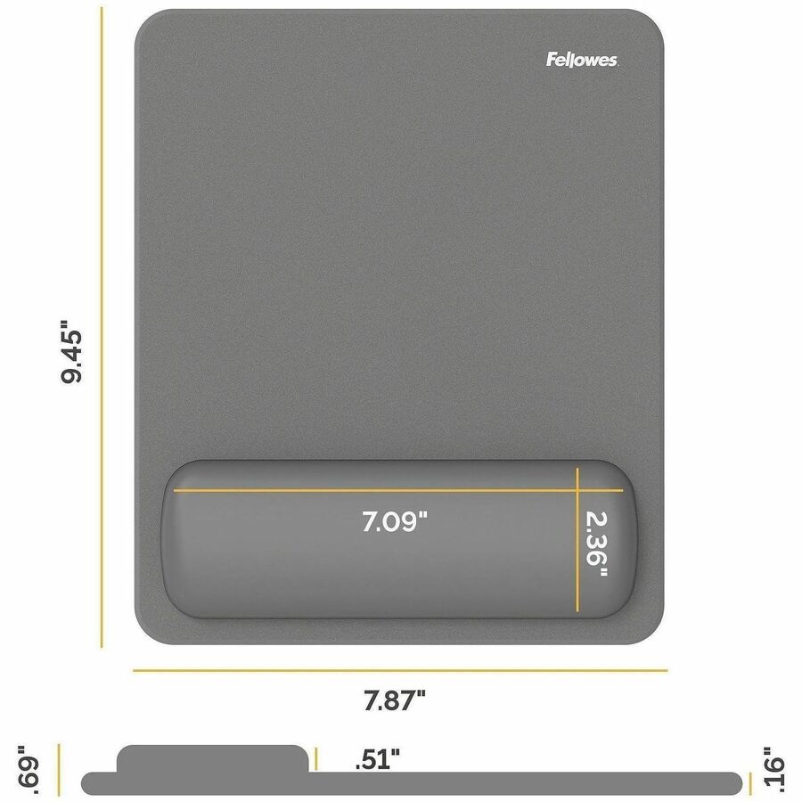 Picture of Fellowes Breyta Mousepad Wrist Rest - Gray