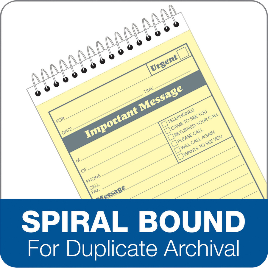 Adams Spiral-bound Phone Message Booklet - 50 Sheet(s) - Spiral Bound - 4" x 5.50" Sheet Size - 1 Each