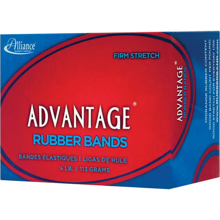 Alliance Rubber 26199 Advantage Rubber Bands - Size #19 - Approx. 312 Bands - 3 1/2" x 1/16" - Natural Crepe - 1/4 lb Box