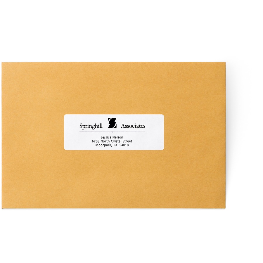 Avery® Address Label - 1 7/16" Width x 4" Length - Permanent Adhesive - Dot Matrix - White - 1 / Sheet - 5000 Total Label(s) - 5000 / Box