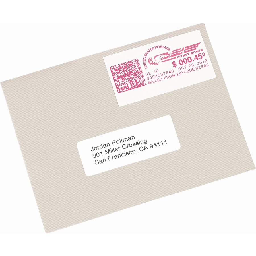 Avery Address Label Width X Length Permanent Adhesive Rectangle White