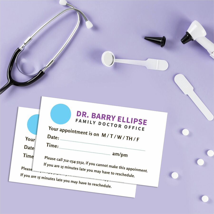 Avery® Clean Edge Business Cards - 145 Brightness - 3 1/2" x 2" - Matte - 2000 / Box - Heavyweight, Perforated, Rounded Corner - White