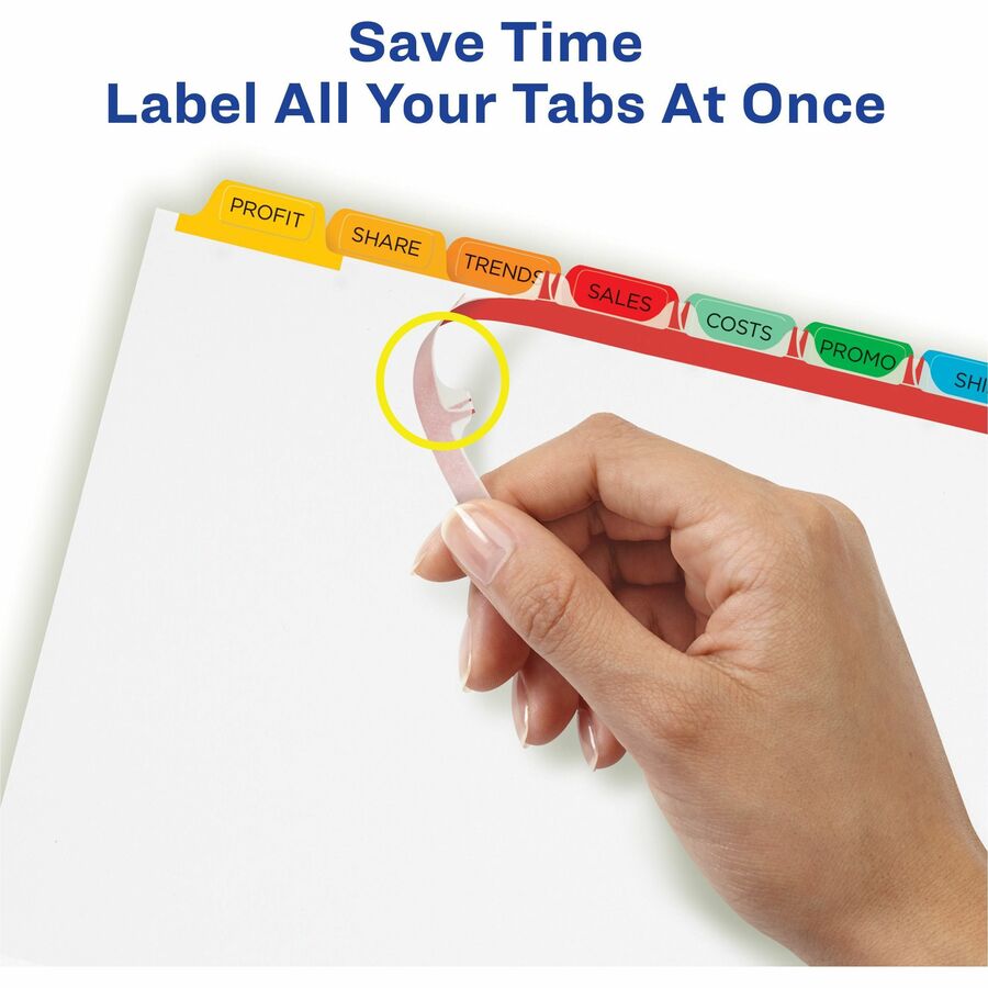 Avery® Index Maker Index Divider - 40 x Divider(s) - 8 - 8 Tab(s)/Set - 8.5" Divider Width x 11" Divider Length - 3 Hole Punched - White Paper Divider - Multicolor Paper Tab(s) - 5 / Set