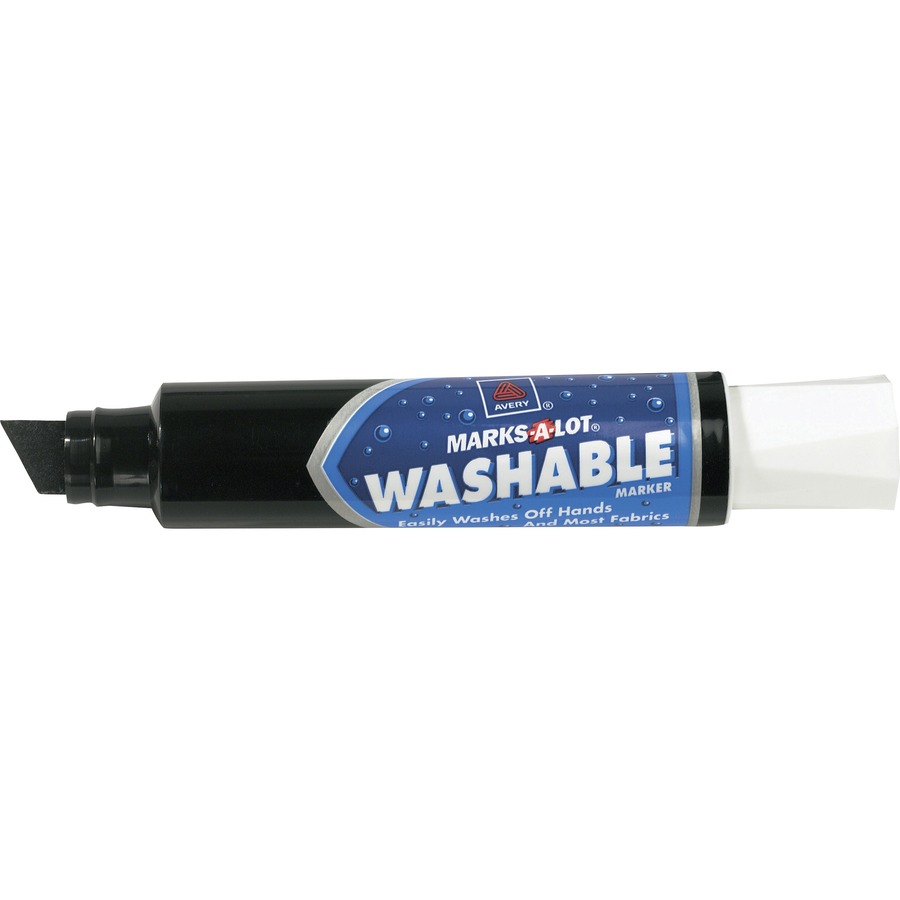 Avery® Marks-A-Lot® Jumbo Washable Marker, Chisel Tip, 1 Black Marker  (24158)