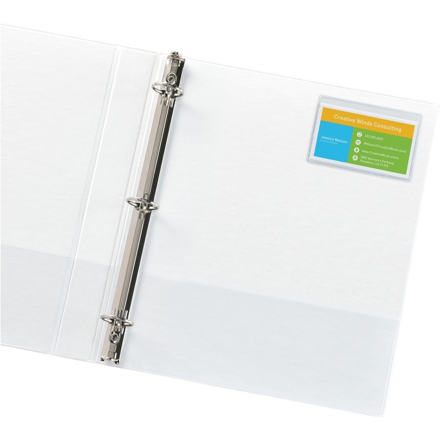Avery® Self-Adhesive Business Card Holders - Support 3.50" x 2" Media - Vinyl - 10 / Pack - Clear