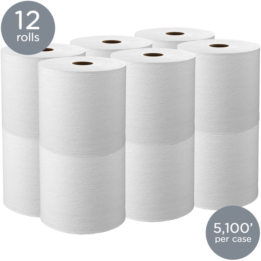 Scott Essential Universal Hard Roll Towels with Absorbency Pockets - 8 x  400 ft - White - Paper - Absorbent, Nonperforated - 12 / Carton - R&A  Office Supplies