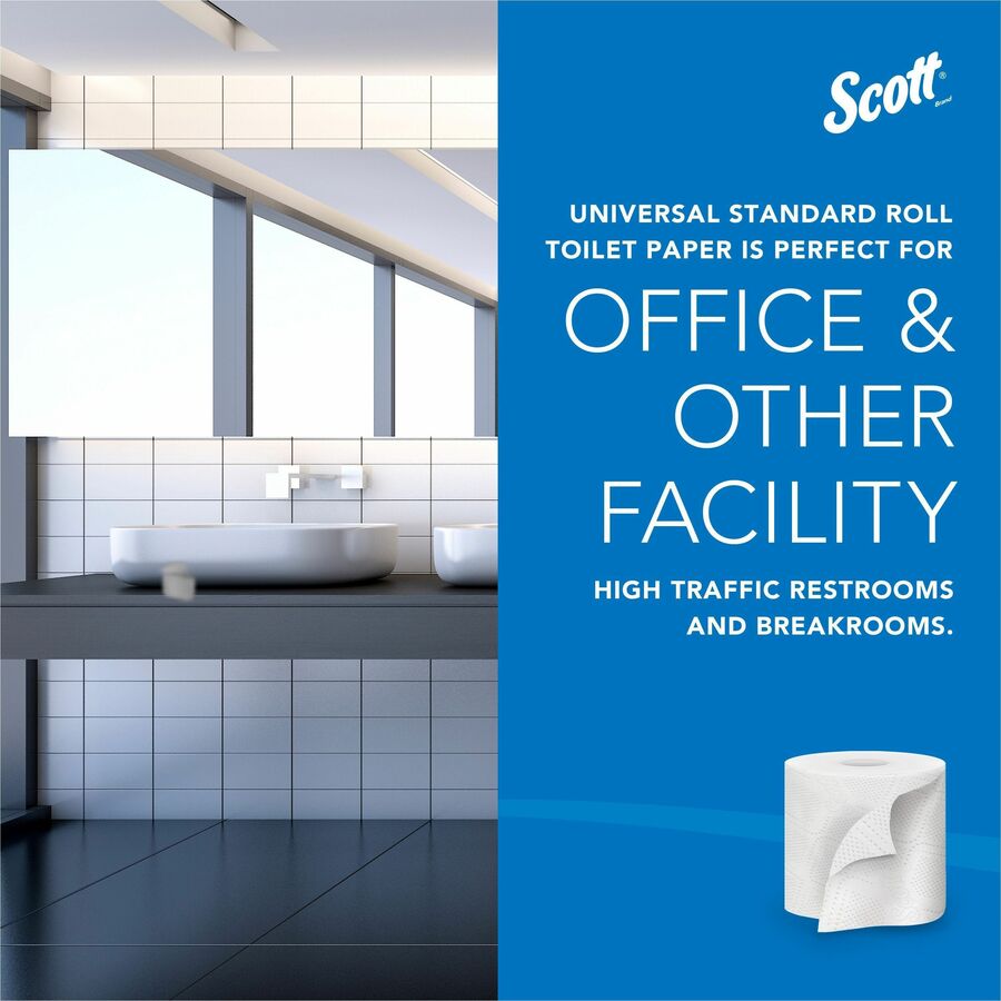 Scott Professional Standard Roll Toilet Paper with Elevated Design - 2 Ply - 4" x 4" - 550 Sheets/Roll - White - 80 / Carton