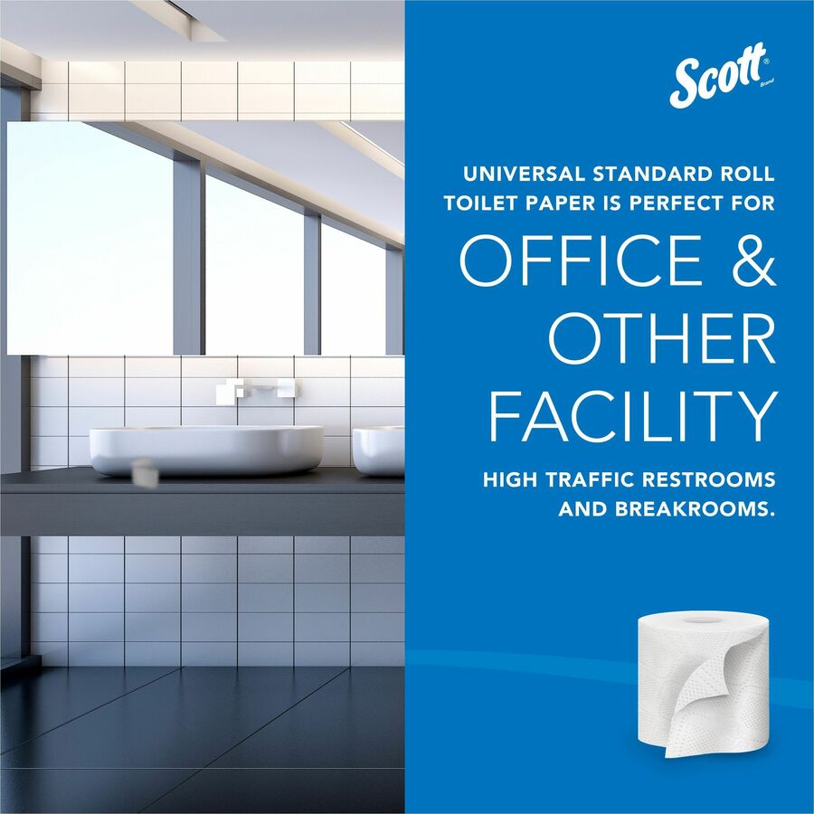 Scott Professional Standard Roll Toilet Paper with Elevated Design - 2 Ply - 4" x 4" - 550 Sheets/Roll - White - 20 / Carton