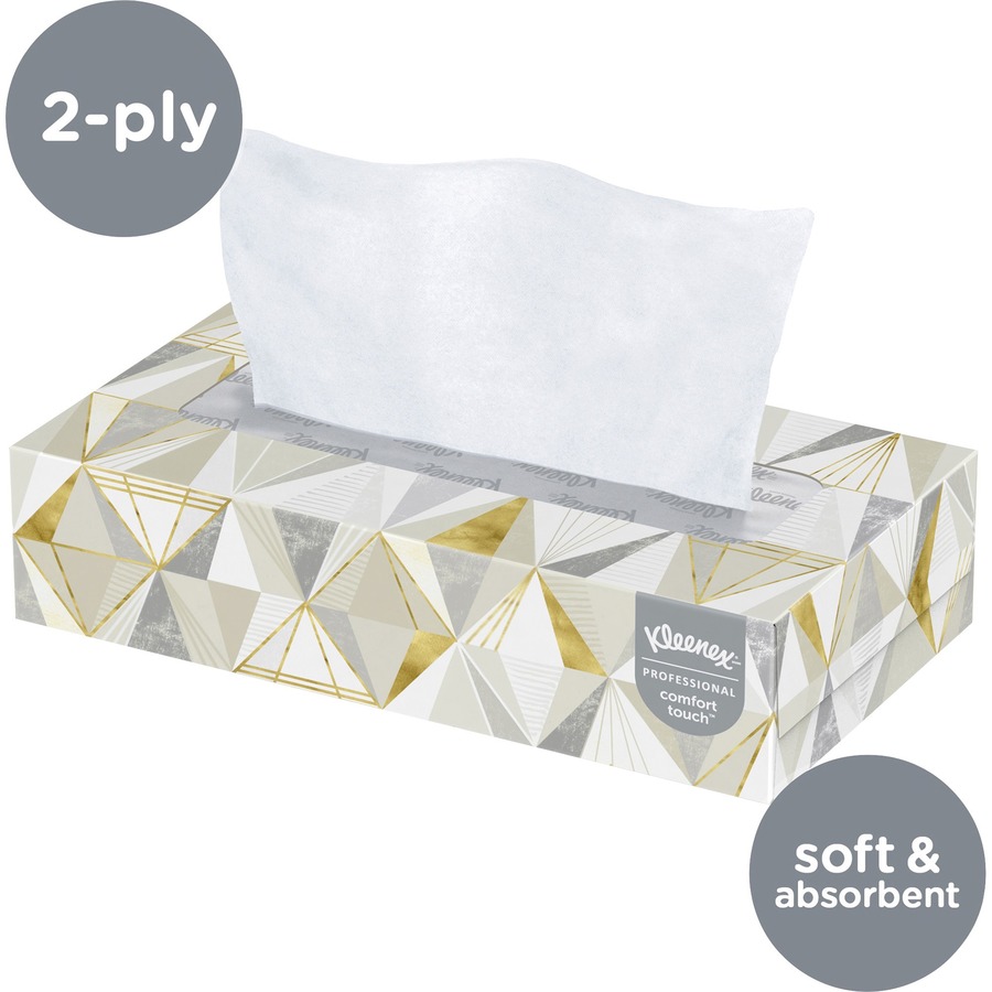 Kleenex Facial Tissue - Flat Box - 2 Ply - 8.40" x 8.60" - White - 125 / Box