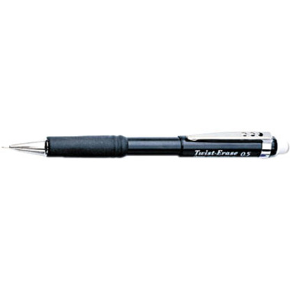 Pentel Twist-Erase III Mechanical Pencil - HB Lead - 0.5 mm Lead Diameter - Refillable - Black Barrel - 1 Each