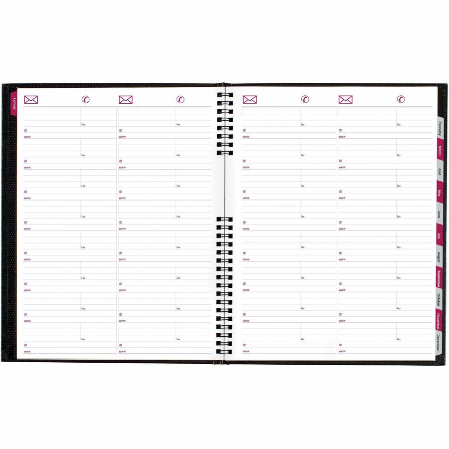 Brownline CoilPro Monthly Planner - Julian Dates - Monthly - 14 Month - December 2023 - January 2025 - 1 Month Single Page Layout - 8 1/2" x 11" Sheet Size - Twin Wire - Black - Phone Directory, Pocket, Address Directory - 1 Each