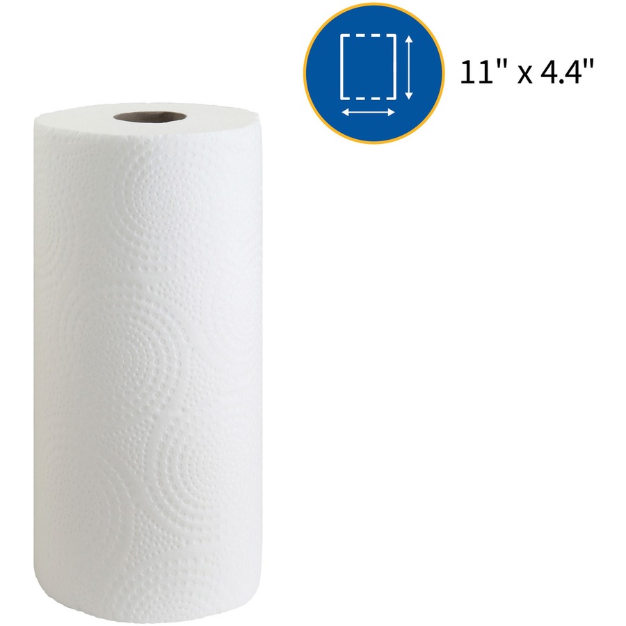 Genuine Joe Kitchen Roll Flexible Size Towels - 2 Ply - White - Flexible, Perforated, Absorbent, Soft - For Kitchen, Multipurpose - 30 / Carton = GJO24080